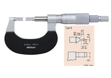 0-25mm Panme đo rãnh ngoài Mitutoyo 122-111